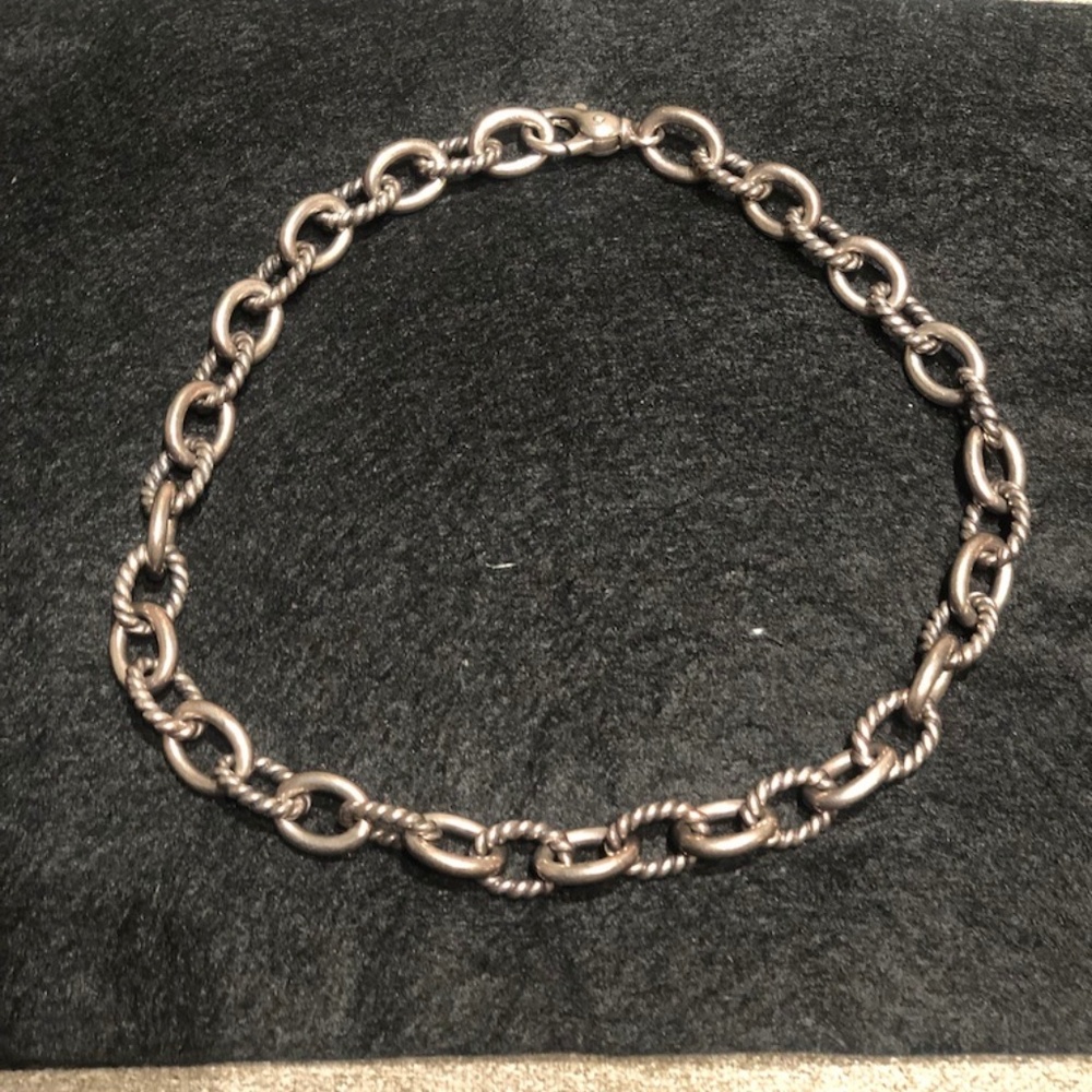 Designer Sterling Silver Link Necklace